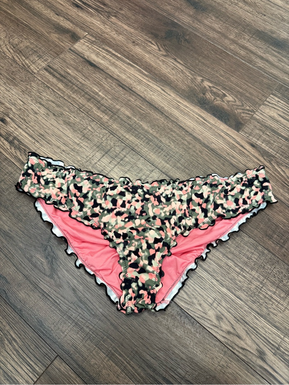Sundazed Ruffled Camouflage Print Bikini Bottoms